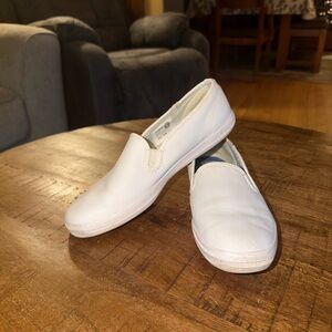Keds Leather White Slip-On Sneakers